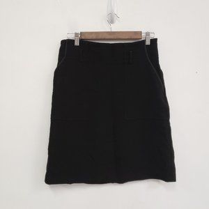 Aritzia Wilfred Womens Mini Skirt Size 8 Black Viscose Wool Blend Zip Business